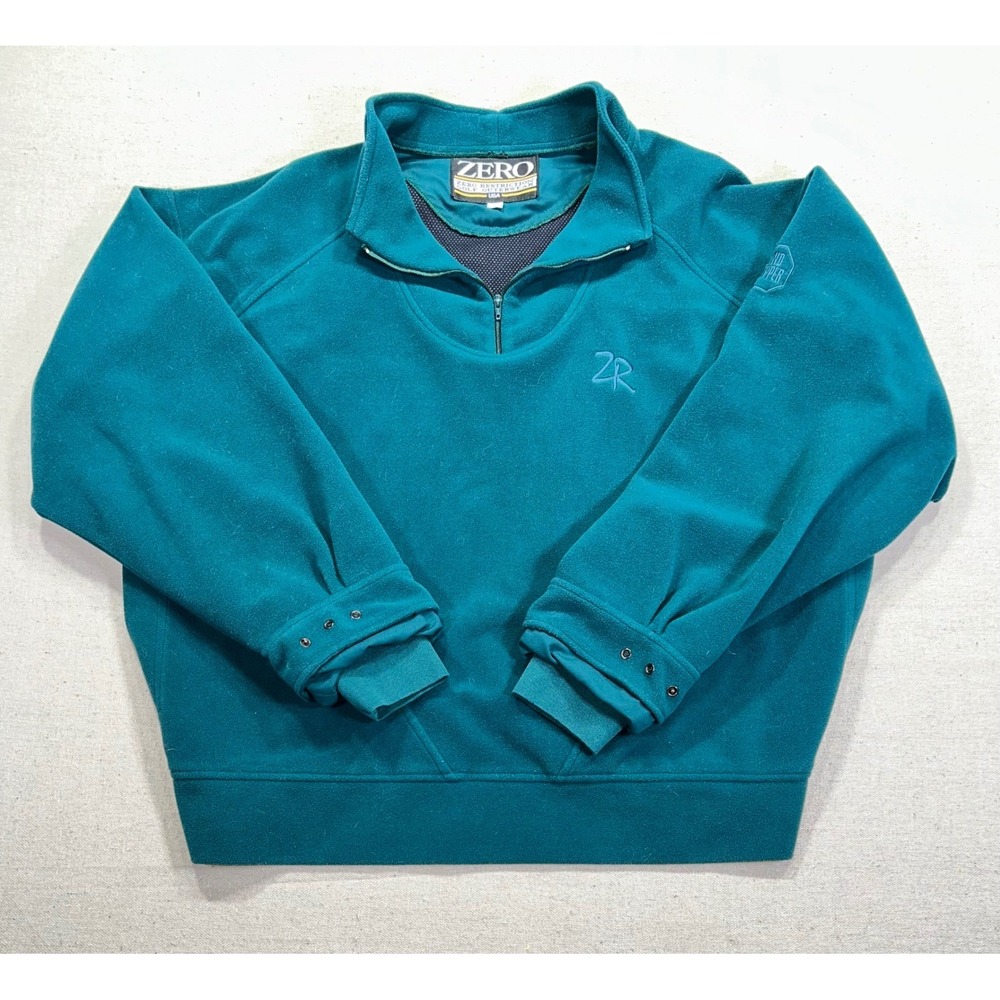 ZERO RESTRICTION Men's Large WIND STOPPER Golf Outerwear 1/4 Zip Fleece Pullover